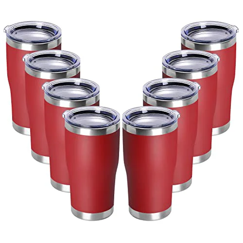 Unique 20oz Tumbler with Lid Stainless Steel Tumblers Bulk 8 Count Contemporary