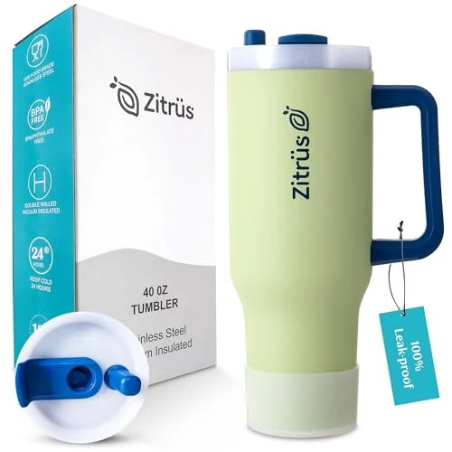 High-Quality 40 oz Tumbler with Handle and Straw Premium