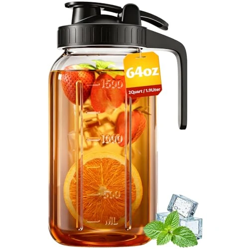 Verified 64oz Mason Jar Pitcher Elegant