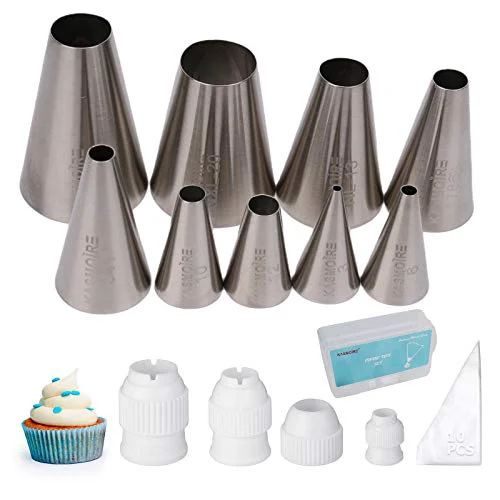 Top-Quality 9 Pcs Round Piping Tip 9 Count Selected