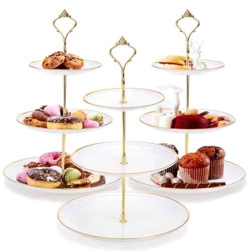 Versatile 3 Pack Tiered Cupcake Stand 3 Count Comfortable