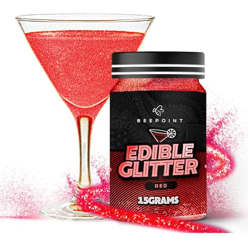 Solid Red Edible Glitter for Drinks 15g Healthy