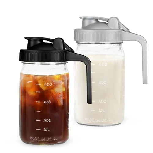 Detailed Breast Milk Pitcher Mason Jar 2 Count Versatile