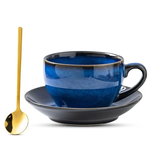 Breathable Porcelain Coffee Cup with Saucer Spoon Certified