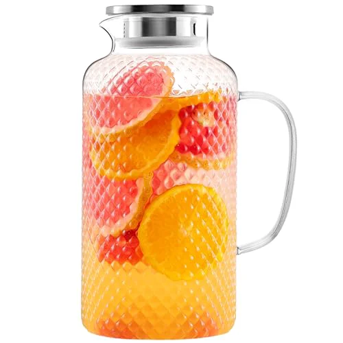 Artisan Glass Pitcher with Lid and Spout Original
