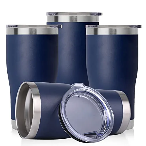 Long-Lasting 20oz Tumbler with Lid Stainless Steel Tumblers Bulk 4 Count Classic
