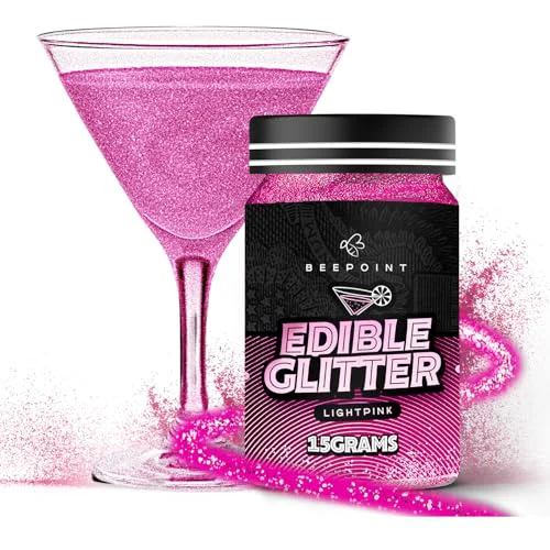 Fine Crafted Pink Edible Glitter for Drinks 15g Relaxed