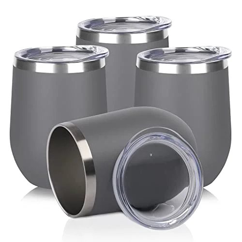 Trusted Stainless Steel Wine Tumbler Bulk with Lid 4 Count Consistent