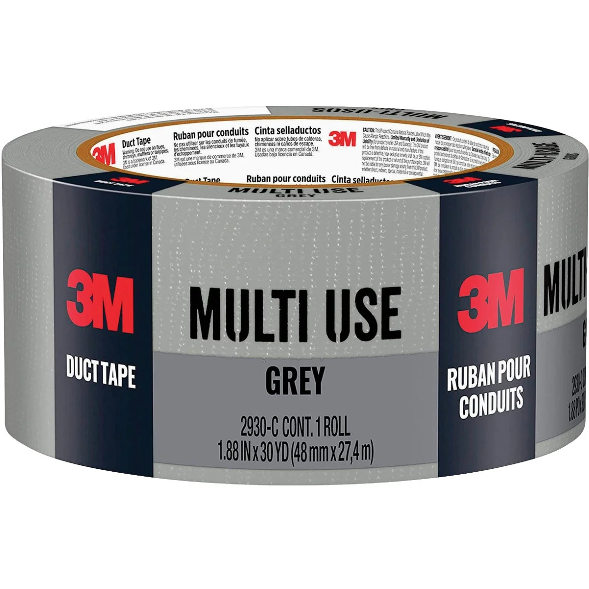 Functional 3M 1.88 In. x 30 Yd. Multi-Use Home Shop Duct Tape Gray Pure