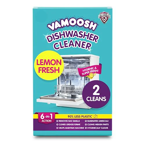 Pure 6-in-1 Dishwasher Cleaner Natural Citric Acid Cleaning Formula Limescale Removal Grease Elimination Eco-Friendly Made in the UK 50g Pack of 2 4 Ounce Responsible