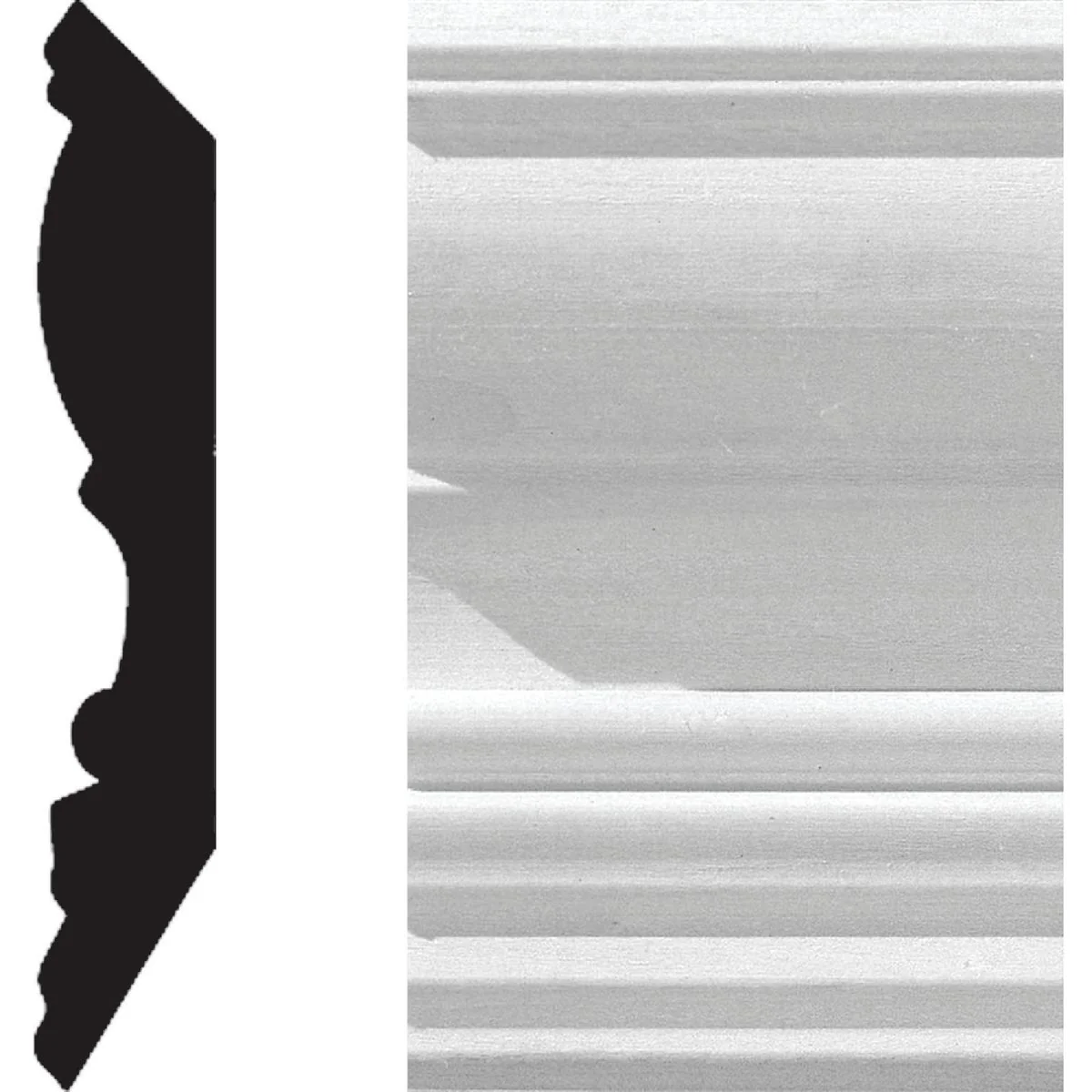 Premium Material House of Fara 3 4 In. W. x 4-1 2 In. H. x 8 Ft. L. White Primed MDF Detail Crown Molding Green