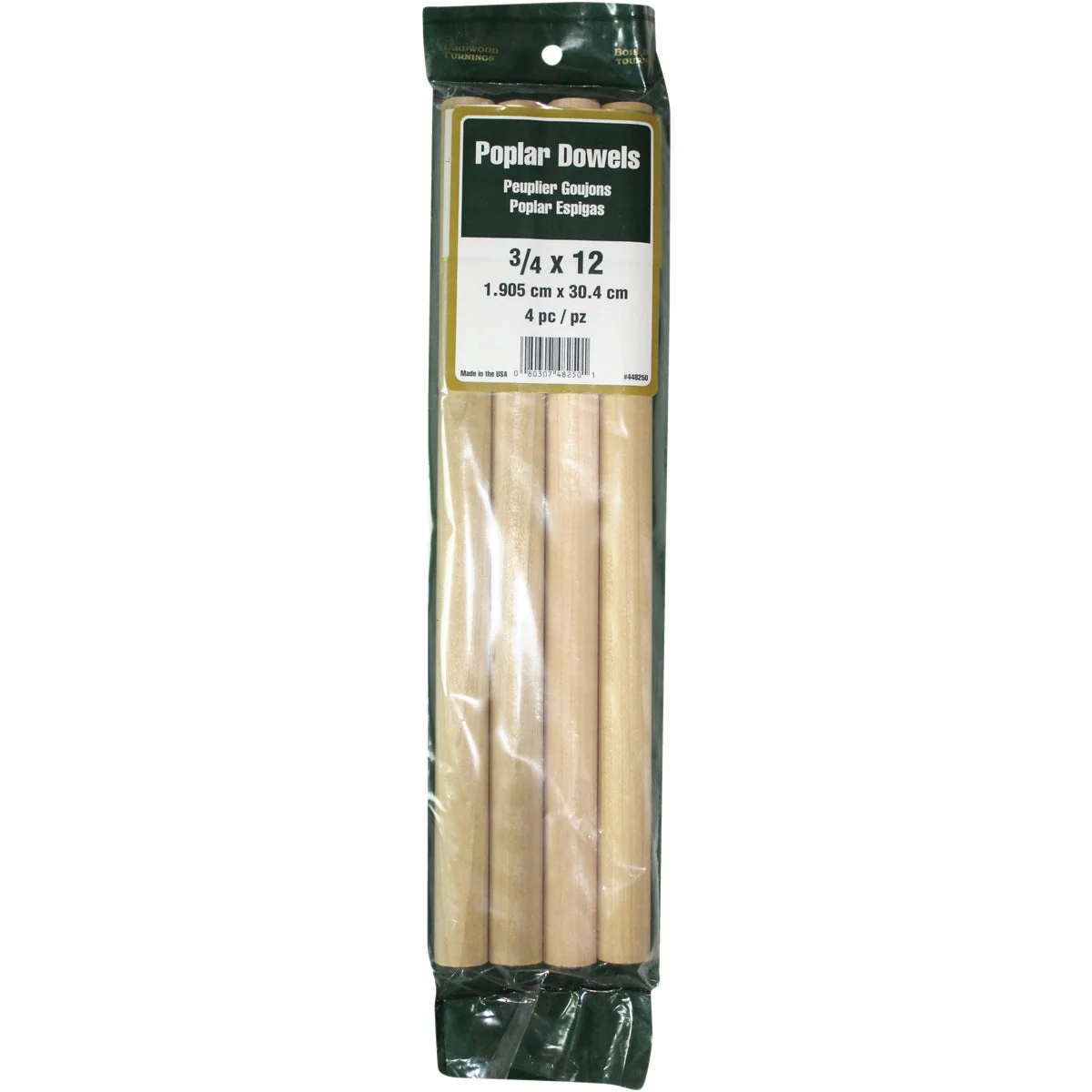 Smooth Madison Mill 3 4 In. x 12 In. Poplar Dowel Rod 4 Pieces Dependable