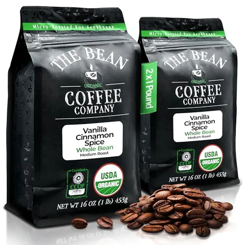 Healthy The Bean Organic Coffee Co. Vanilla Cinnamon Spice 32 Ounce Eco-Friendly
