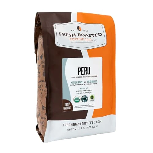 Verified Organic Peru Drip Ground Coffee 32 Ounce Easy-to-Use