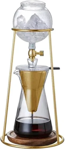 Functional Iced Coffee Cold Brew Drip Coffee Maker Stainless Steal in Gold Color Modern