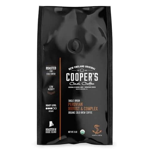 Prestigious Organic Cold Brew Coffee Peru Reserve Single Origin Peruvian Coarsely Whole Bean 80 Ounce Versatile