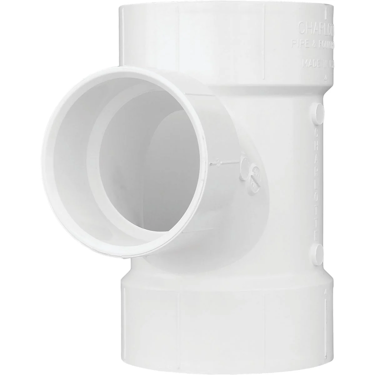 World-Class Charlotte Pipe 4 In. x 3 In. Reducing Sanitary PVC Tee Clean