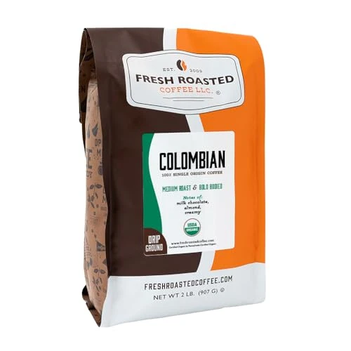 Exclusive Organic Colombian Drip Ground Coffee 32 Ounce Elegant