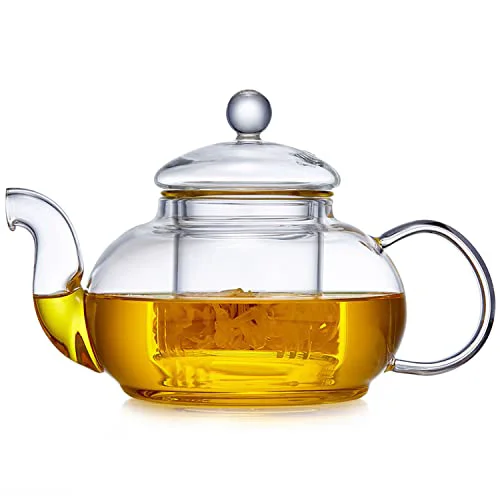Expertly Made Glass Teapot with Removable Clear Infuser Solid