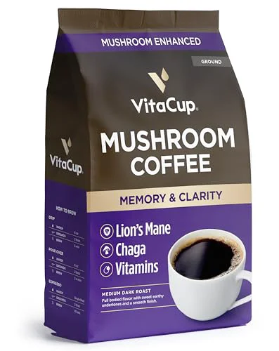 Practical Mushroom Coffee Grounds 10 Ounce Authentic
