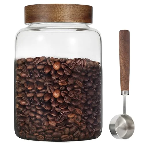 Official Large Glass Coffee Jars with Spoons 60 oz Dependable