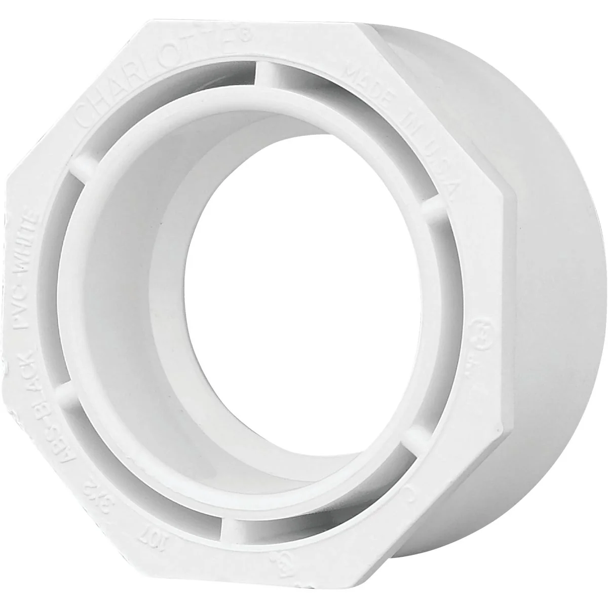World-Class Charlotte Pipe 3 In. SPG x 2 In. Hub Schedule 40 DWV Reducing PVC Bushing Comfortable