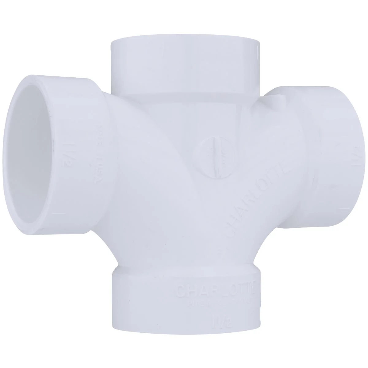 Prestigious Charlotte Pipe 1-1 2 In. Double Sanitary DWV PVC Tee Optimized