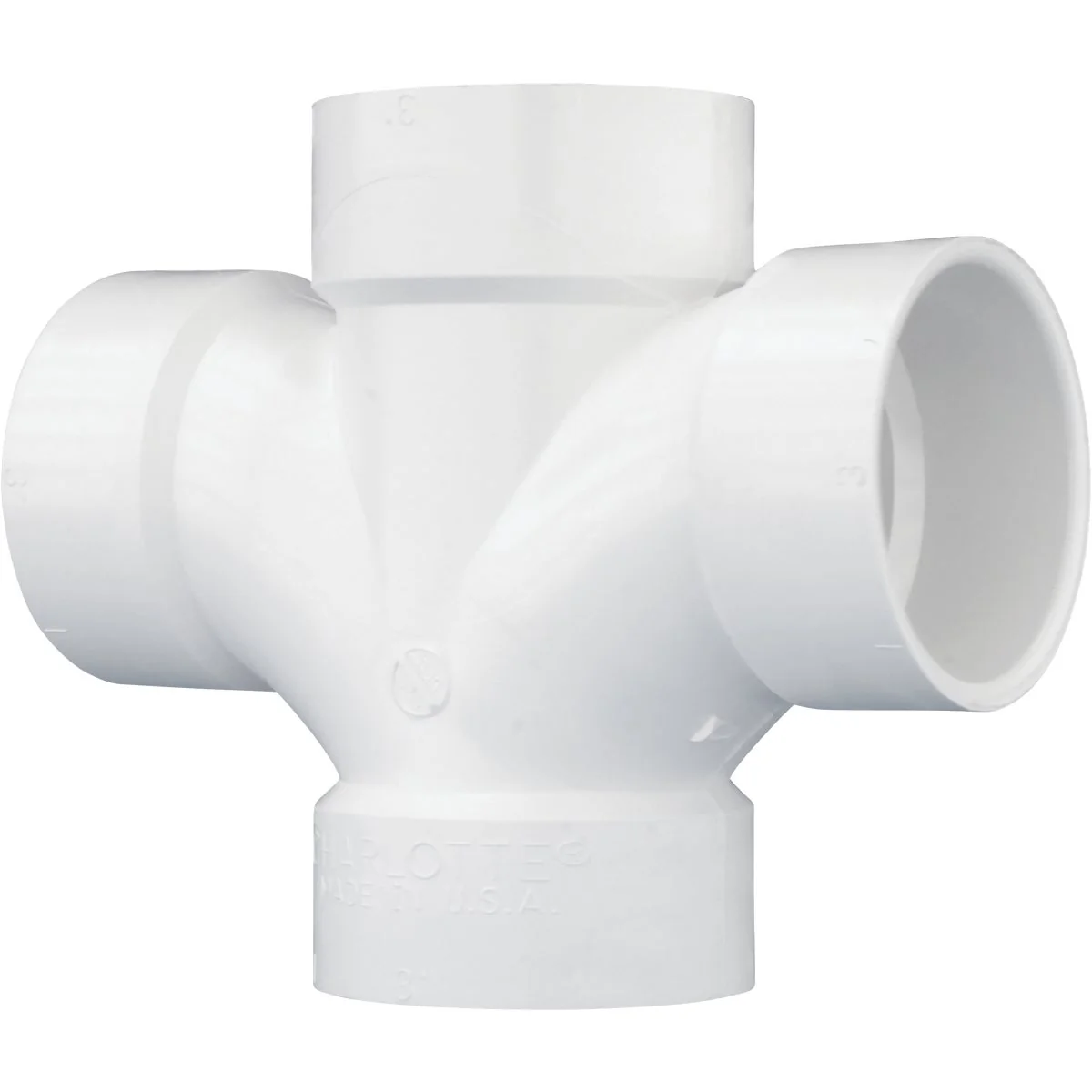 Premium Charlotte Pipe 3 In. Double Sanitary DWV PVC Tee User-Friendly