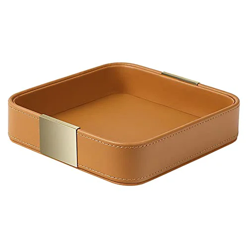 Official Leather Tray Desktop Storage Easy-to-Use
