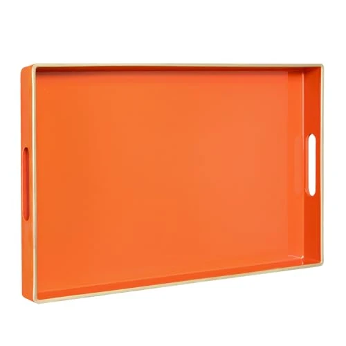 Fine Orange Decorative Tray for Coffee Table Luxury