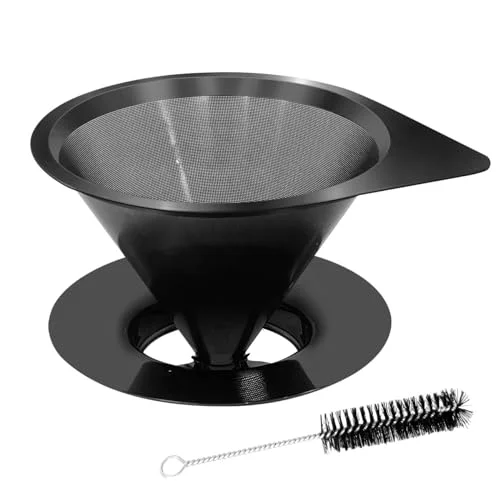 Sophisticated Pour Over Coffee Dripper Reusable Coffee Filter Paperless Coffee Filter Stainless Steel Pour Over Coffee Maker Cone Coffee Dripper for 1 Refined