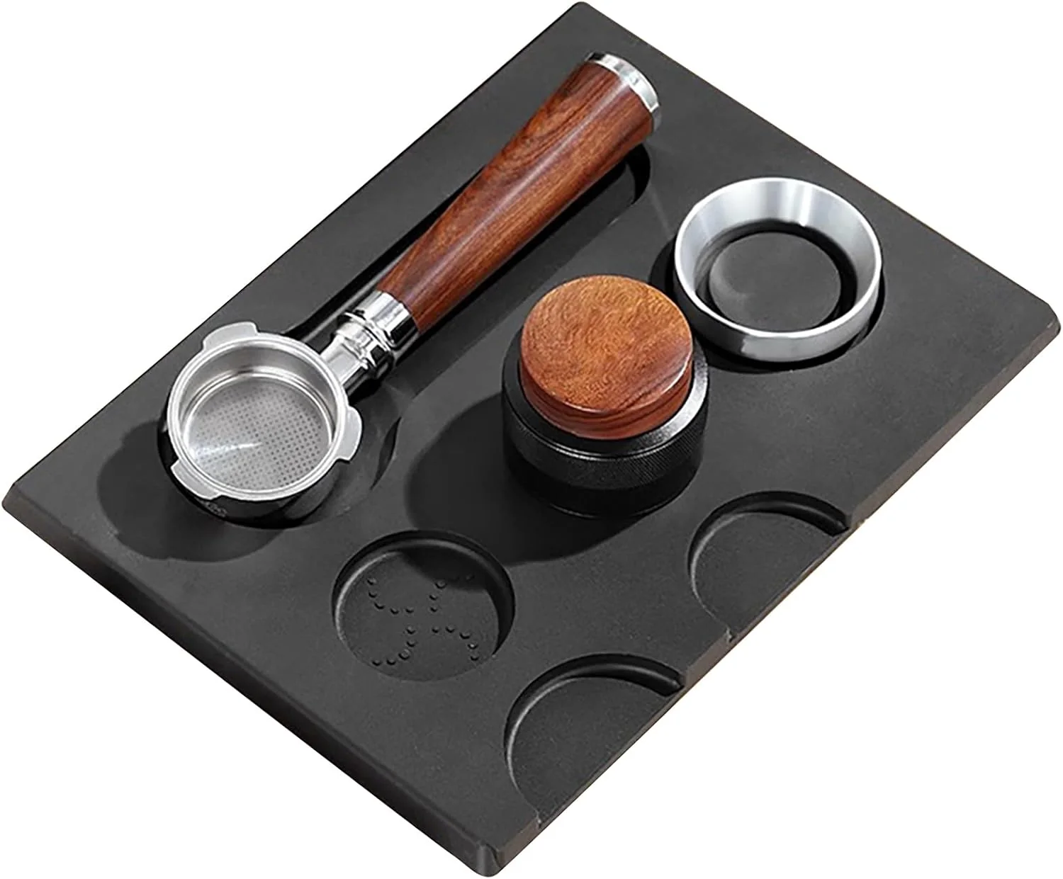 Pure Espresso Tamping Mat Large Tamping Mat with Corner Edge Anti-Slip Espresso Silicone Mat For Baristas Tool Supplies Coffee Espresso Machine Parts Accessories Black 12.6 x 9.5 inch Elite