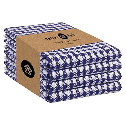 Smart Gingham Dish Towels 16×26 inches Set of 4 Lightweight