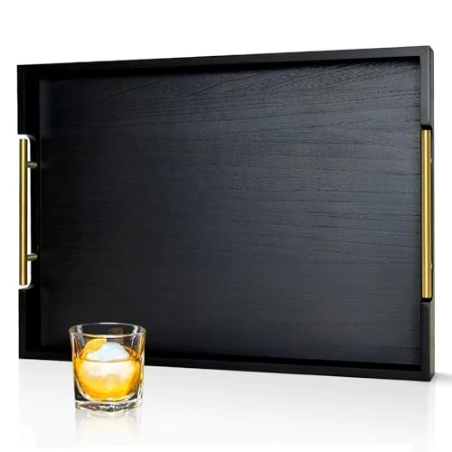 Superior 22 Inches Wooden Serving Tray with Handles Prestigious