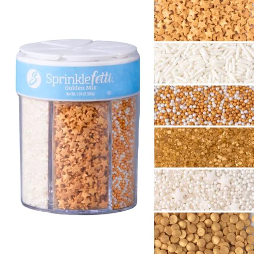 Green Sprinkles 6 Cell Edible Sprinkle Mix Jimmies for Cake Decorations Baking Ice Cream Cookies Cupcake Topper 6.45 Ounce Expertly Made