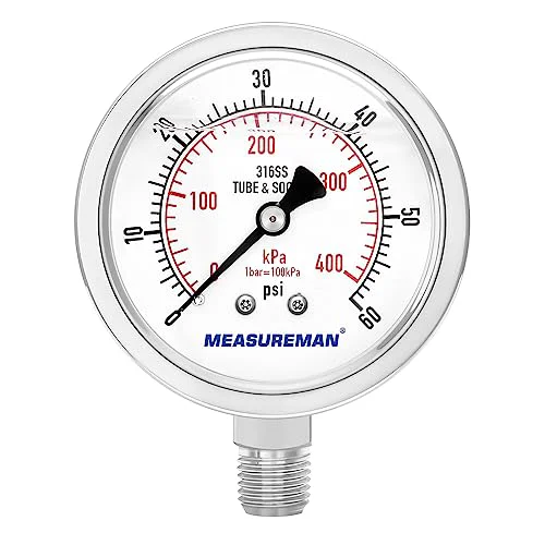 Environmentally Friendly Fully Stainless Steel Hydraulic Glycerin Filled Pressure Gauge Crafted