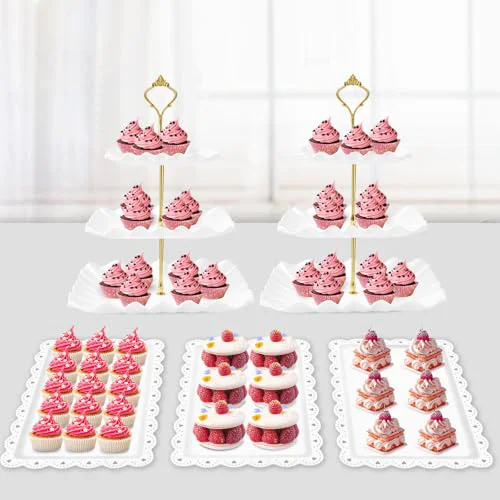 Exceptional 5 Pcs Dessert Table Display Set 5 Count Luxury