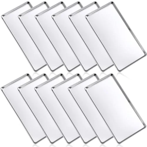 Proven 12 Pcs Stainless Steel Baking Sheet Cookie Pans 12 Count Enhanced
