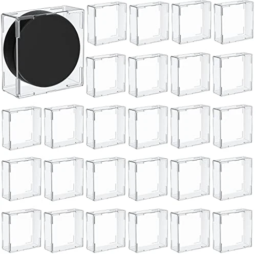 Breathable 30 Pcs Hockey Puck Display Case Square Holder with Snap Closure 30 Count Comfortable