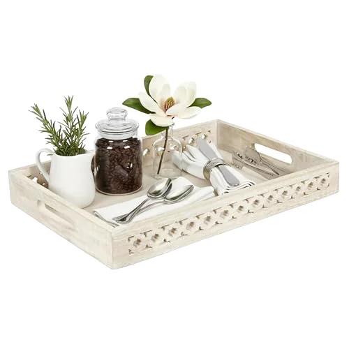 Innovative Trellis Mango Wood Serving Tray Premium