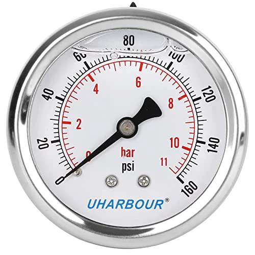 Optimized Glycerin Filled Pressure Gauge 160psi Verified