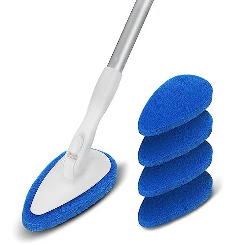 Reusable Shower Bathtub Tub Tile Scrubber Cleaning Brush with 51” Handle 5 Count Stylish