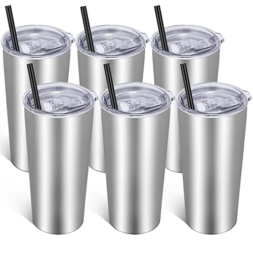 Stylish 20oz Tumbler Bulk with Lid and Straw 6 Pack 6 Count Safe