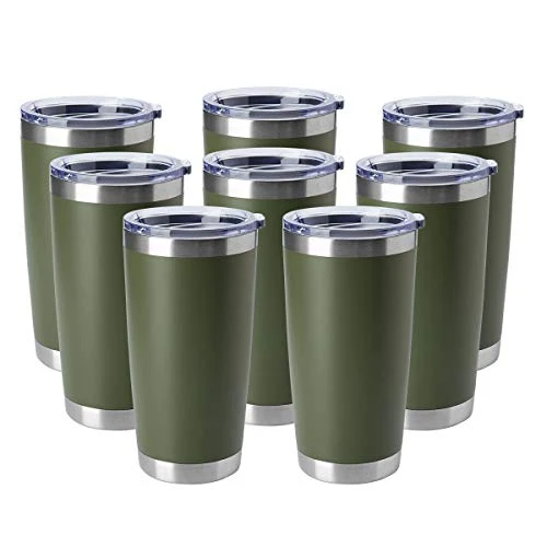 High-End 20oz Tumblers Bulk Stainless Steel Cup with Lid Double Wall Vacuum Insulated Coffee Mug for Cold Hot Drinks 8 Pack 8 Count Prestigious