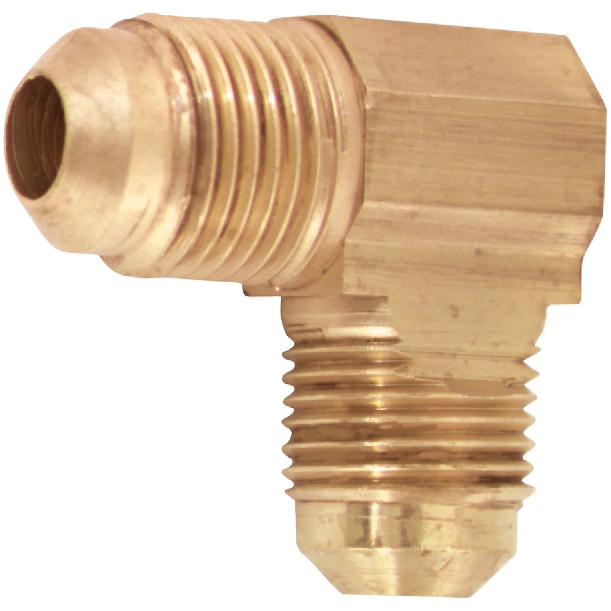 World-Class Do it 3 8 In. x 3 8 In. 90 Deg. 2-Way Low Lead Flare Brass Elbow 1 4 Bend Enhanced