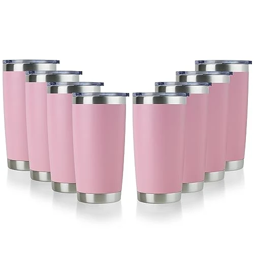 Versatile 20oz Stainless Steel Tumbler Bulk with Lid 8 Count Eco-Friendly