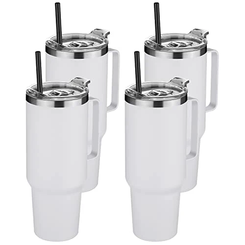 Next-Generation 40 oz Stainless Steel Tumbler with Handle 4 Count Organic