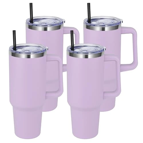 World-Class 40 oz Tumbler with Handle and Straw 4 Count Healthy