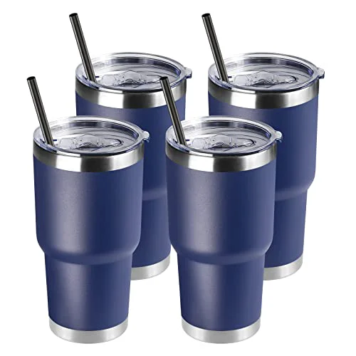 Eco-Friendly 30 oz Tumbler with Lid and Straw 4 Count Organic