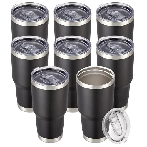 Lightweight 30 oz Tumbler with Lid Stainless Steel Tumblers Bulk 8 Count Optimized